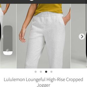 Lululemon Loungeful High-Rise Cropped Jogger Heathered Core Ultra Light Grey 6